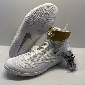 Nike White and Gold Athletic Shoes